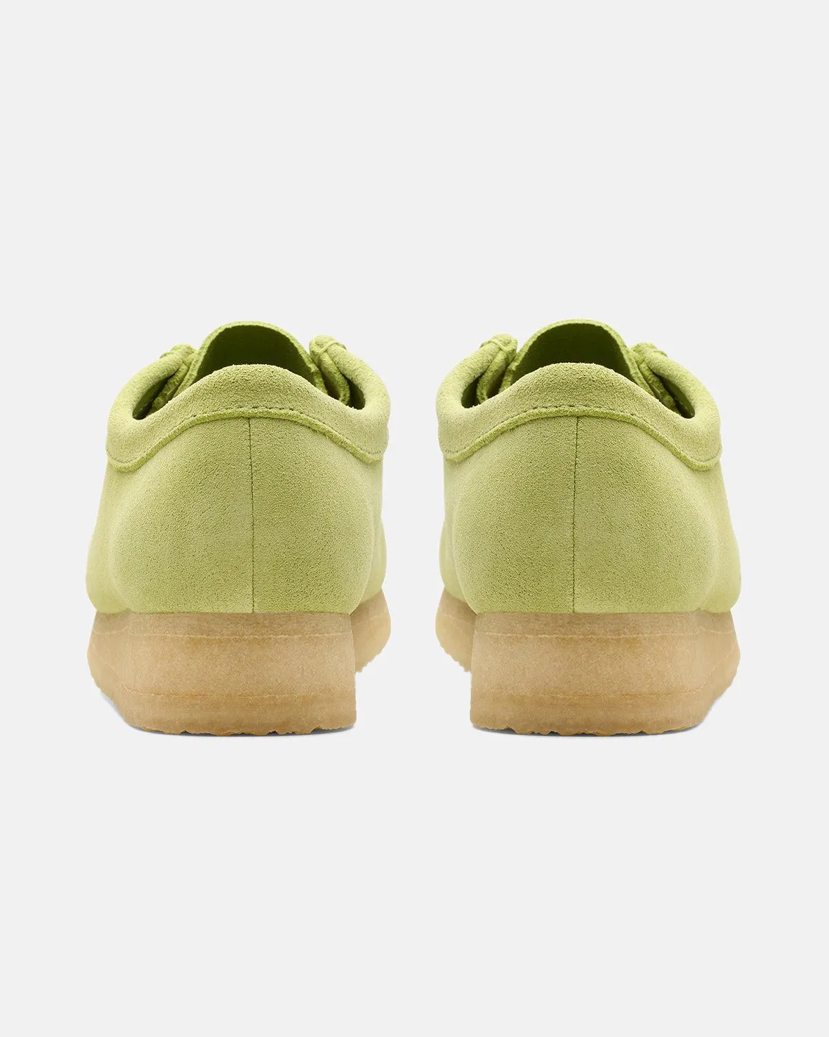 CLARKS ORIGINALS WOMENS WALLABEE SHOES PALE LIME SUEDE