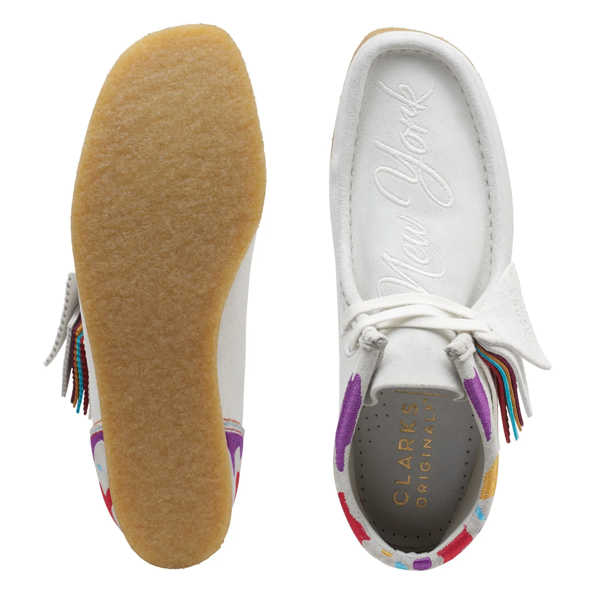 Clarks Women's Wallabee Boots White Combi