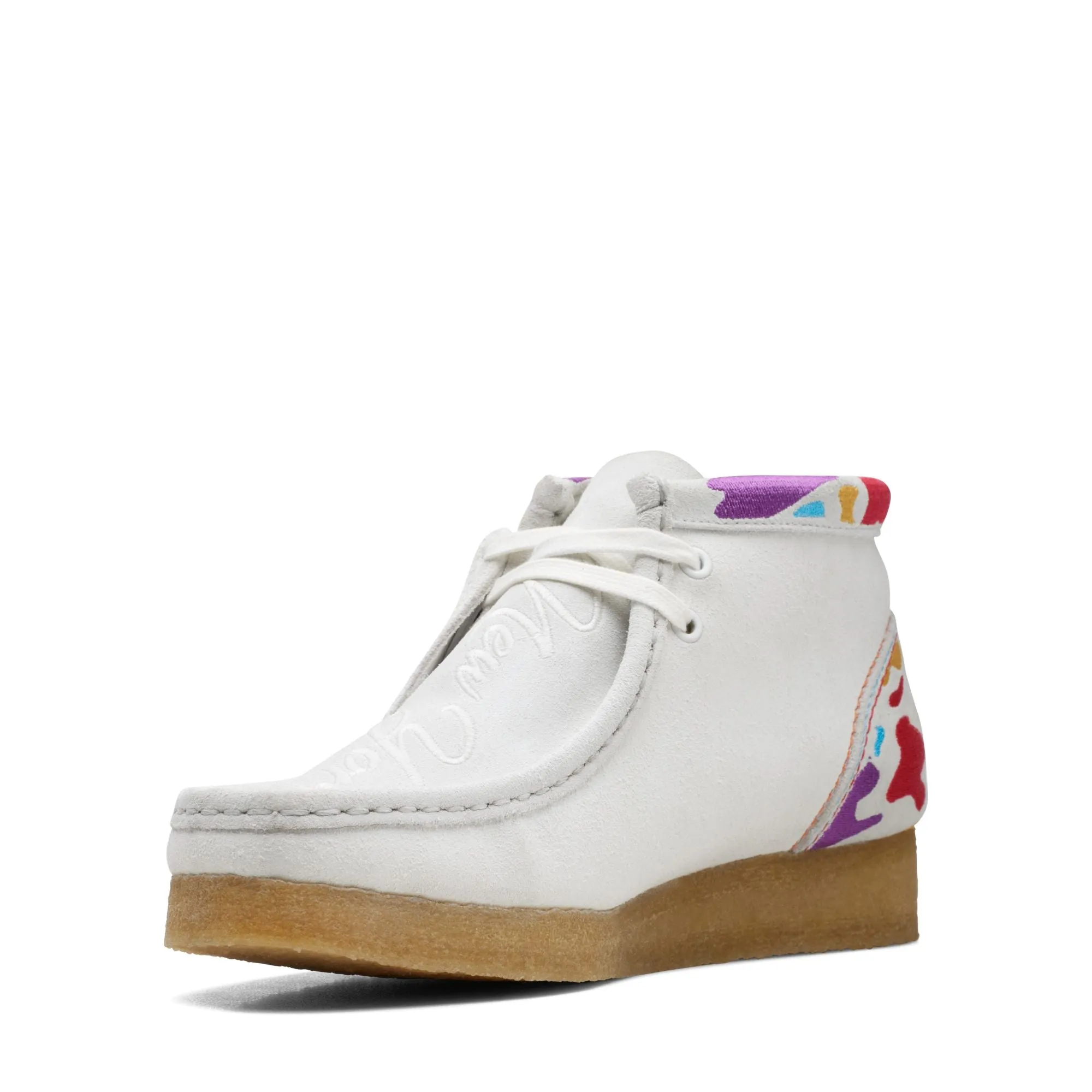 Clarks Women's Wallabee Boots White Combi