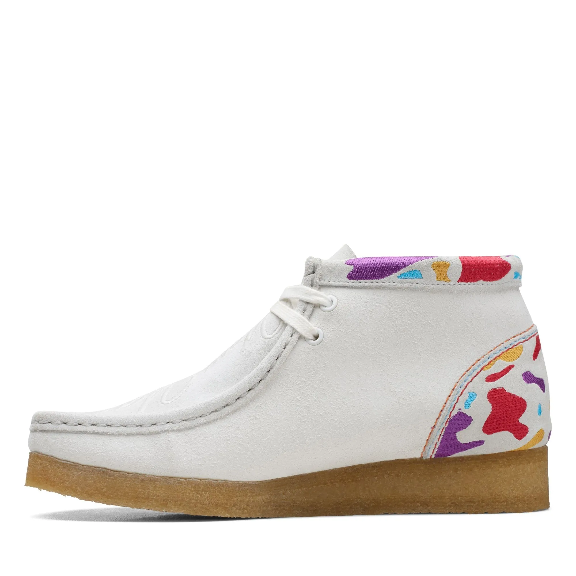 Clarks Women's Wallabee Boots White Combi