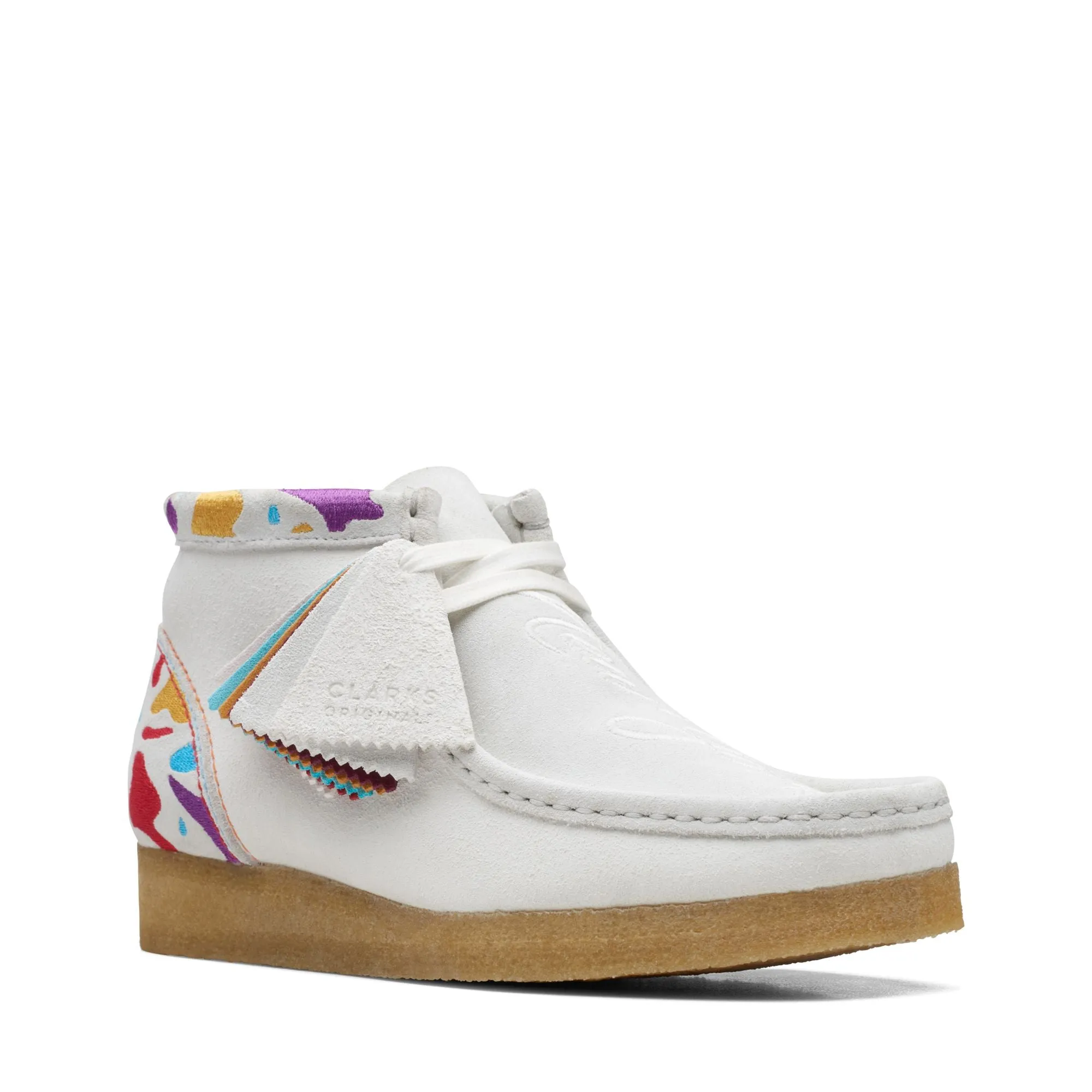 Clarks Women's Wallabee Boots White Combi