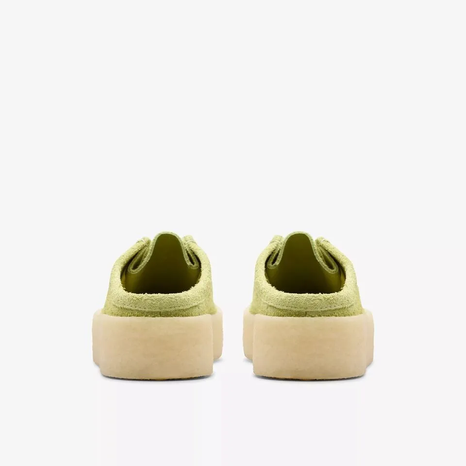 Clarks Women's Wallabee Cup Lo Lime Hairy Suede