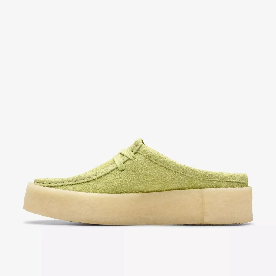 Clarks Women's Wallabee Cup Lo Lime Hairy Suede