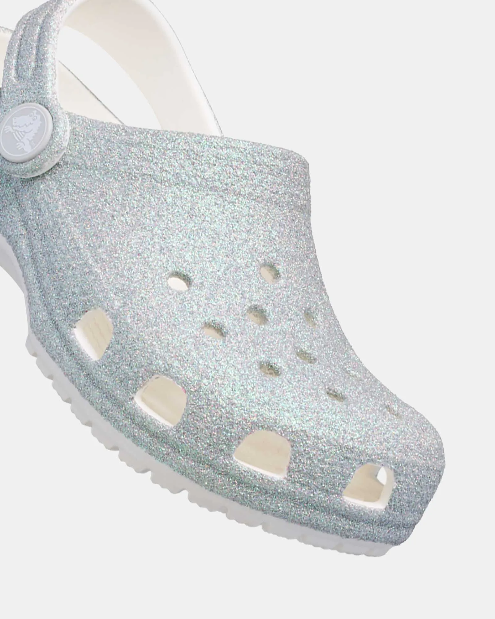 Classic Irid Glitter Clog Yth Iridescent White Glitter