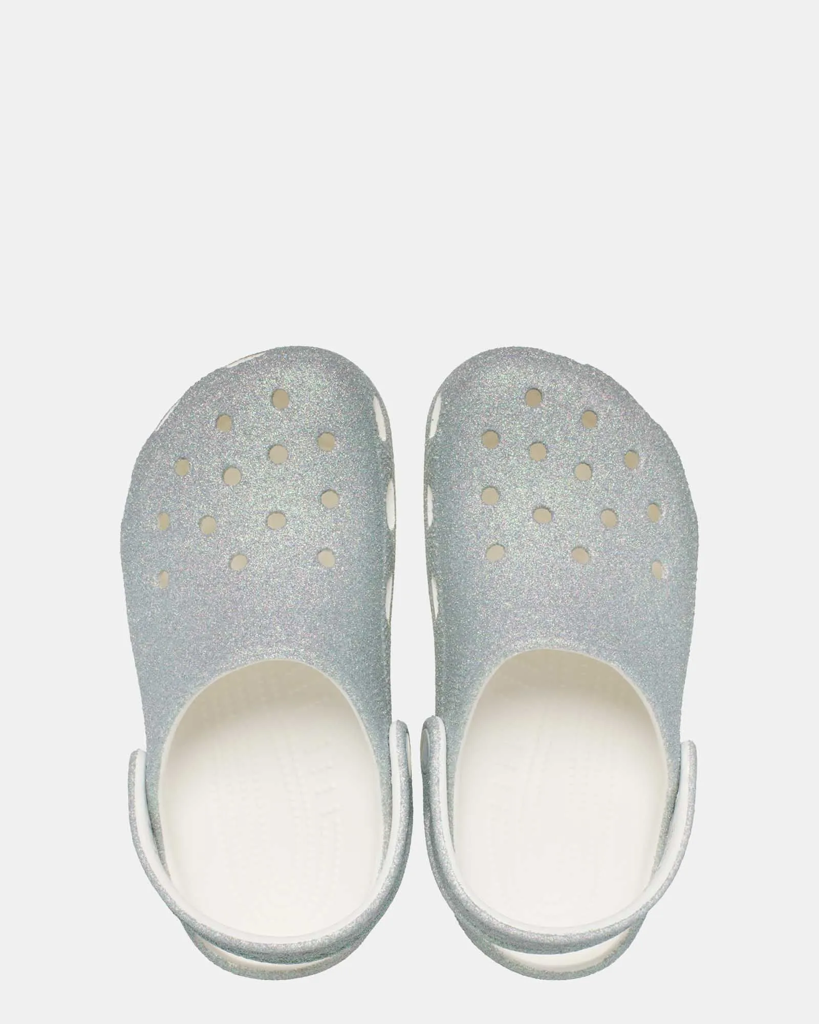 Classic Irid Glitter Clog Yth Iridescent White Glitter