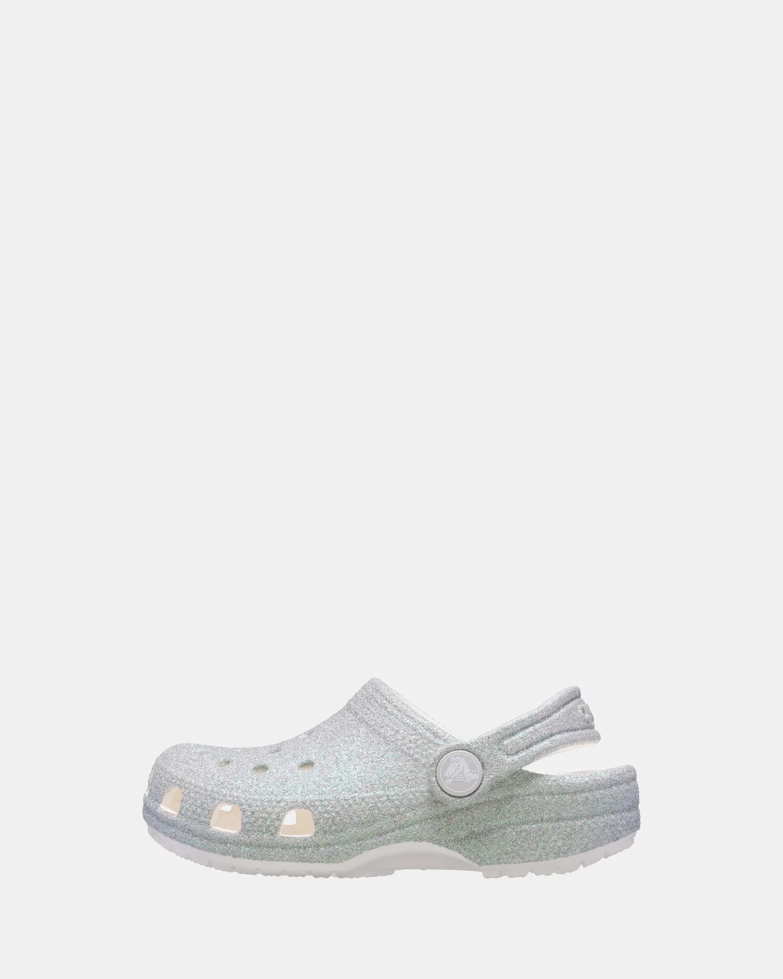 Classic Irid Glitter Clog Yth Iridescent White Glitter