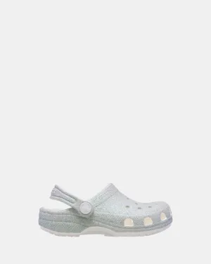 Classic Irid Glitter Clog Yth Iridescent White Glitter