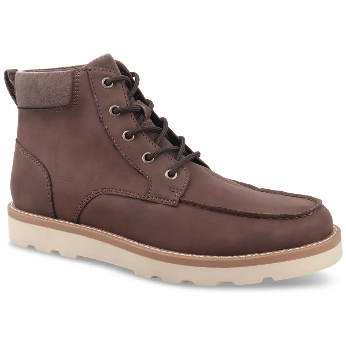 Club Room Mens Clifton Faux Leather Moccasin Toe Chukka Boots