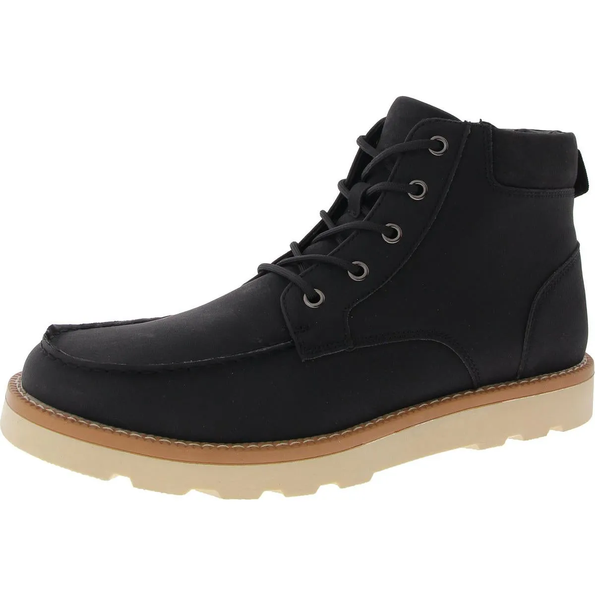 Club Room Mens Clifton Faux Leather Moccasin Toe Chukka Boots