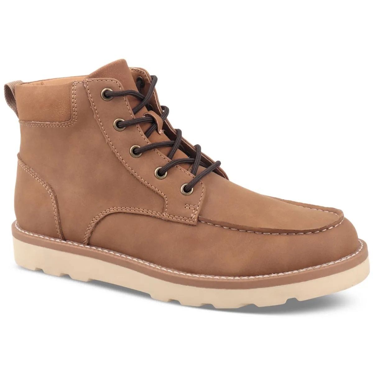 Club Room Mens Clifton Faux Leather Moccasin Toe Chukka Boots