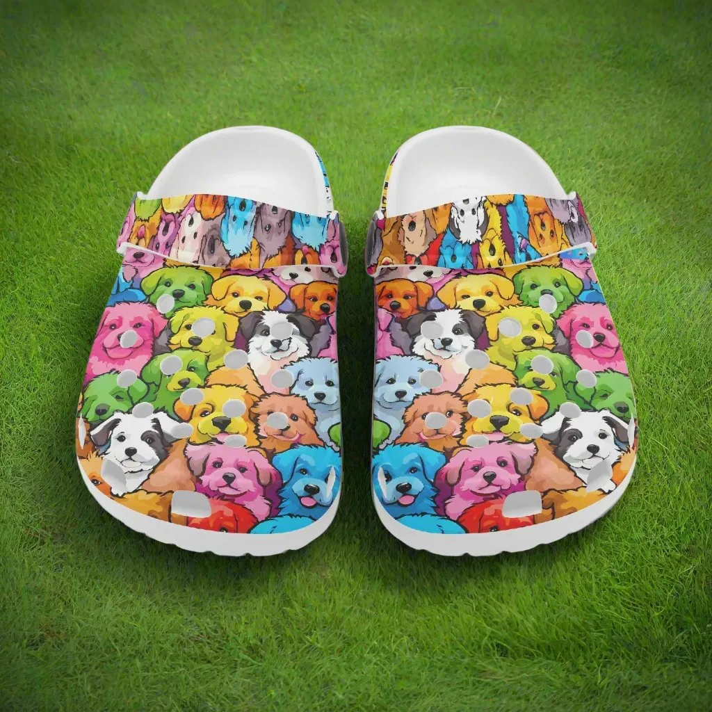 Colourful Puppies Kids Rok-Clogs