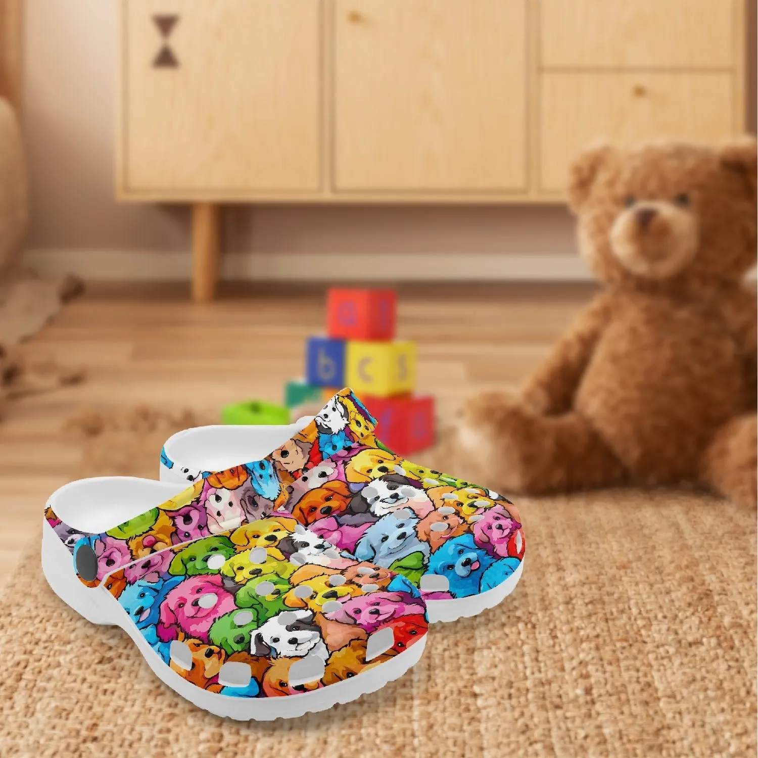 Colourful Puppies Kids Rok-Clogs
