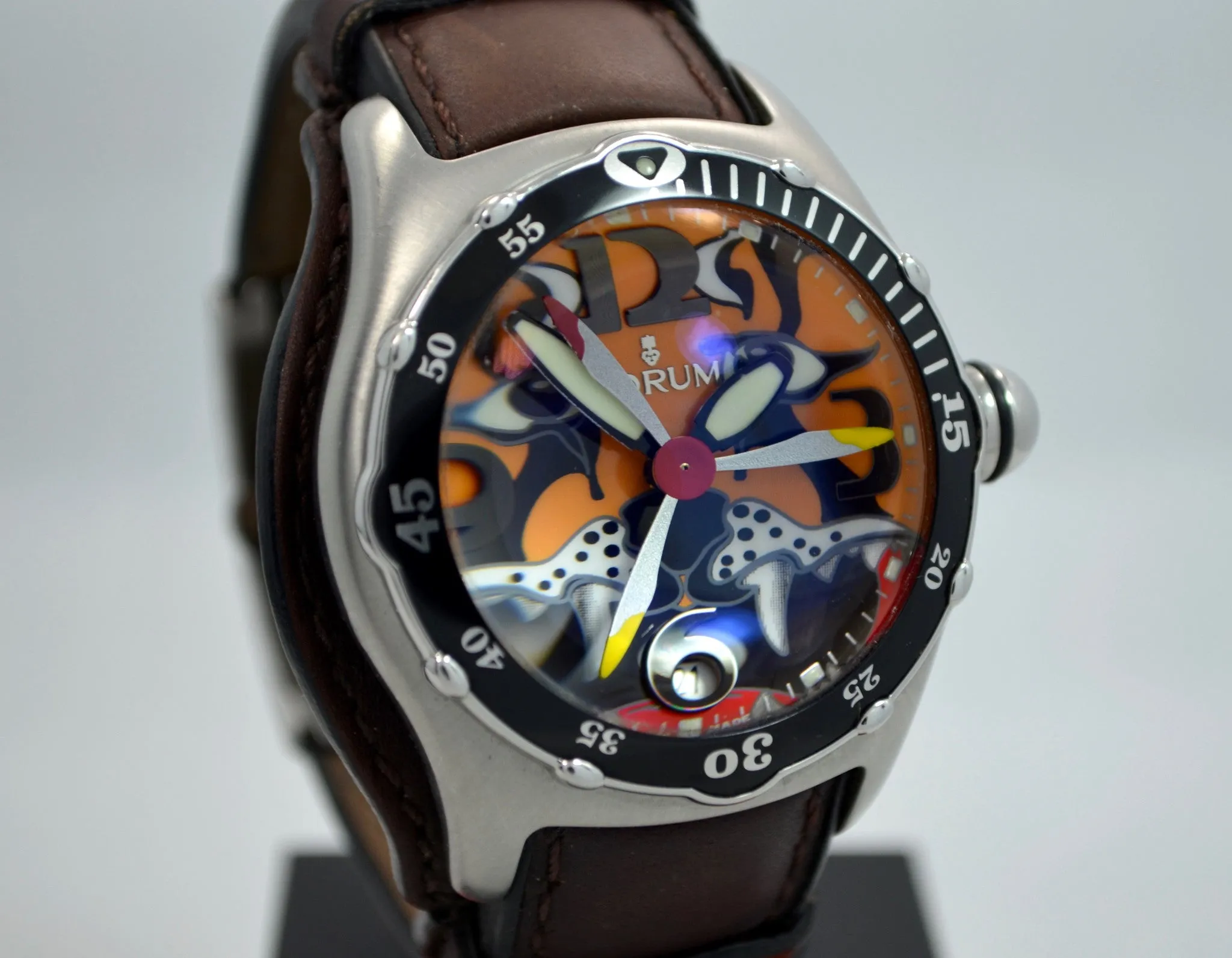 CORUM BUBBLE DIVE BOMBER TIGER AUTOMATIC LIMITED EDITION 82.180.20 2004 WATCH