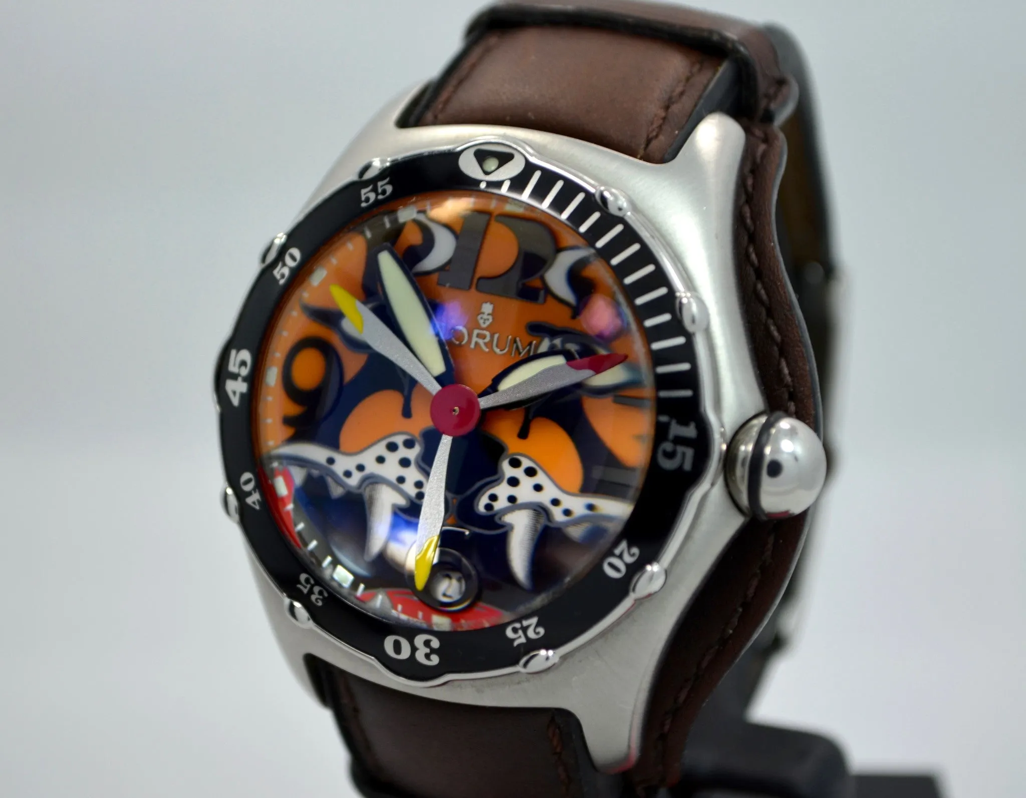 CORUM BUBBLE DIVE BOMBER TIGER AUTOMATIC LIMITED EDITION 82.180.20 2004 WATCH