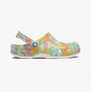 Crocs 208940-6WA CLASSIC ISLAND ESCAPE Womens Clogs Hyper Pink/Multi