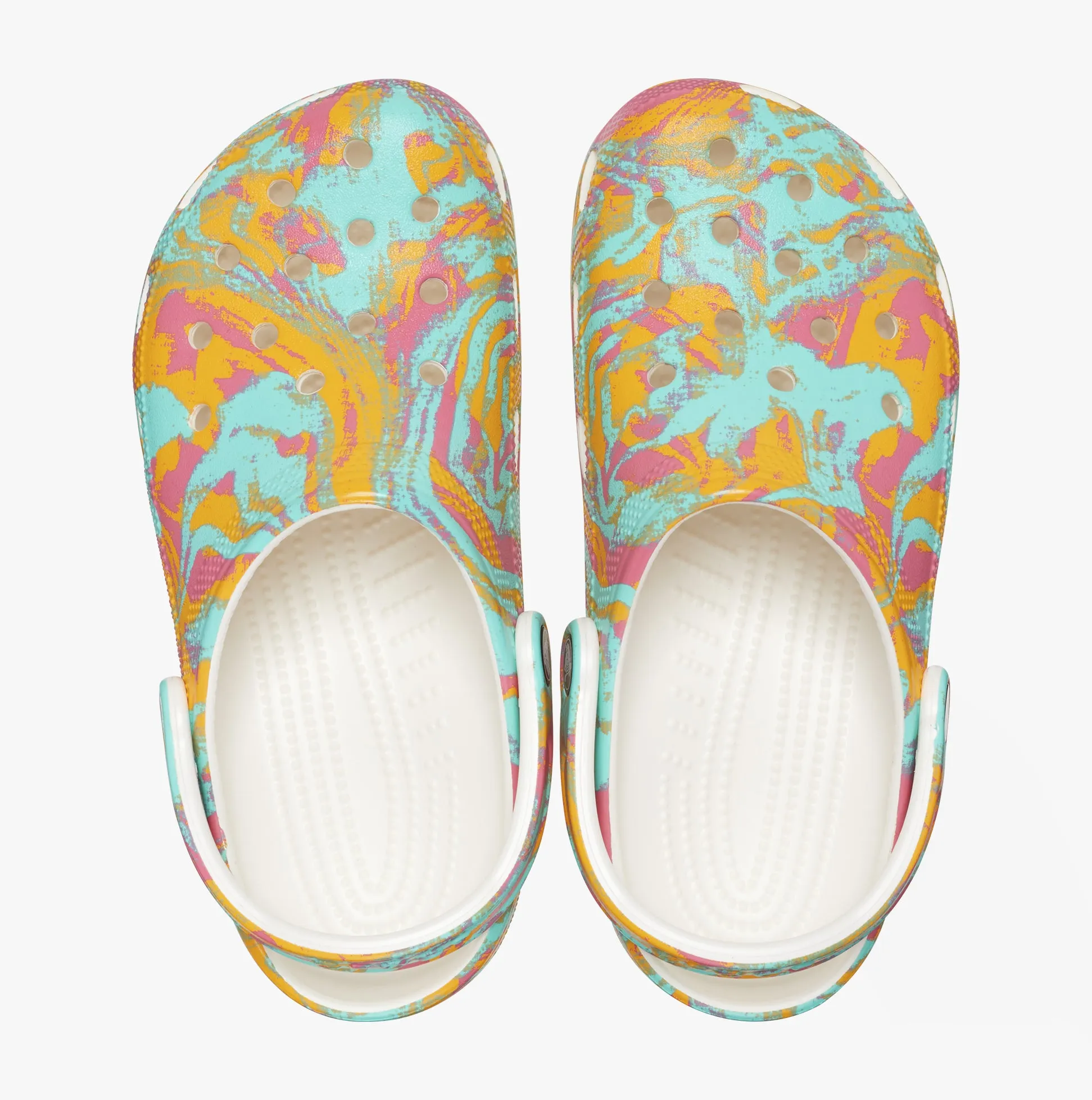 Crocs 208940-6WA CLASSIC ISLAND ESCAPE Womens Clogs Hyper Pink/Multi