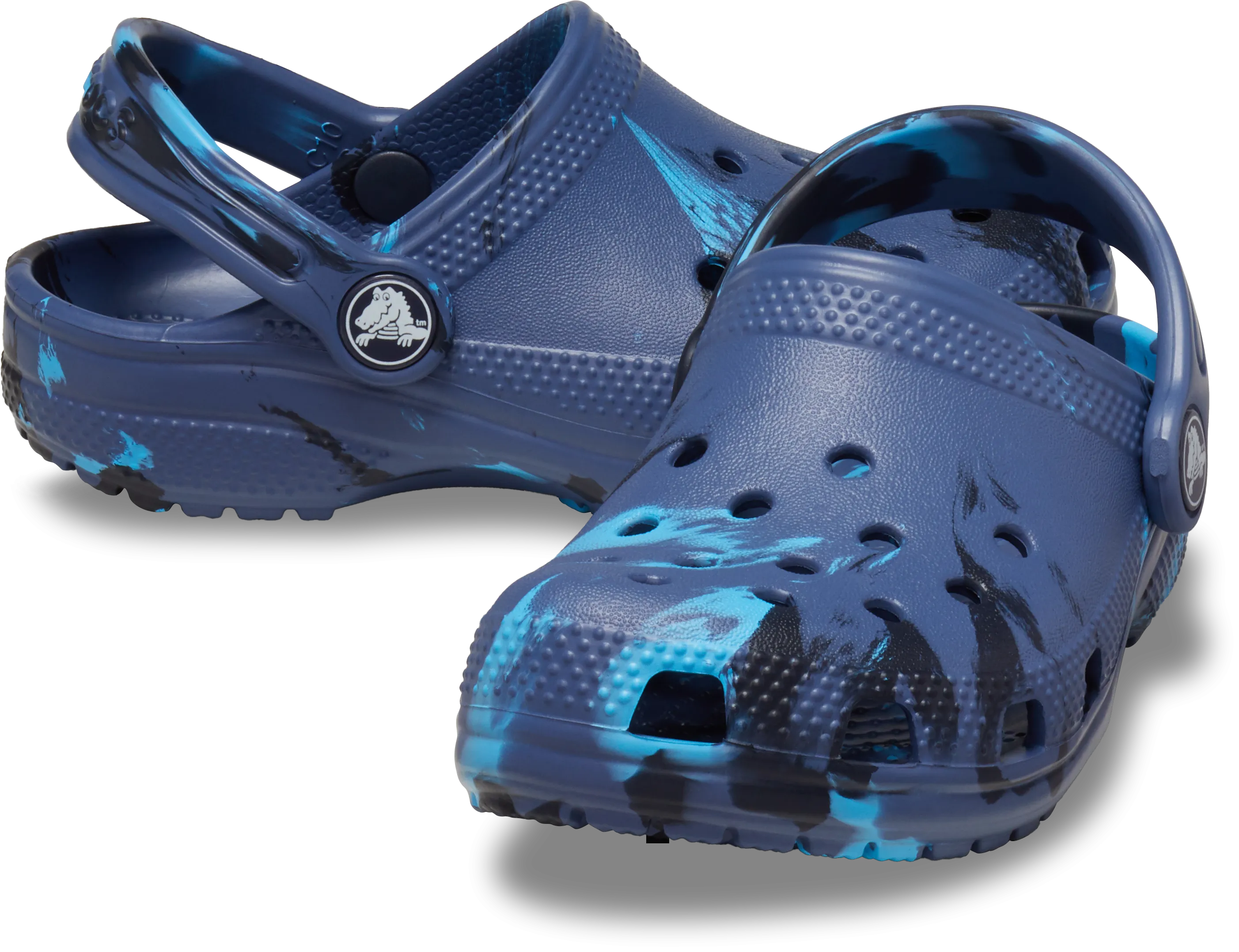 Crocs Kids Classic Clog | Marbled Navy Multi