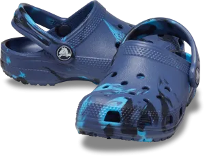 Crocs Kids Classic Clog | Marbled Navy Multi