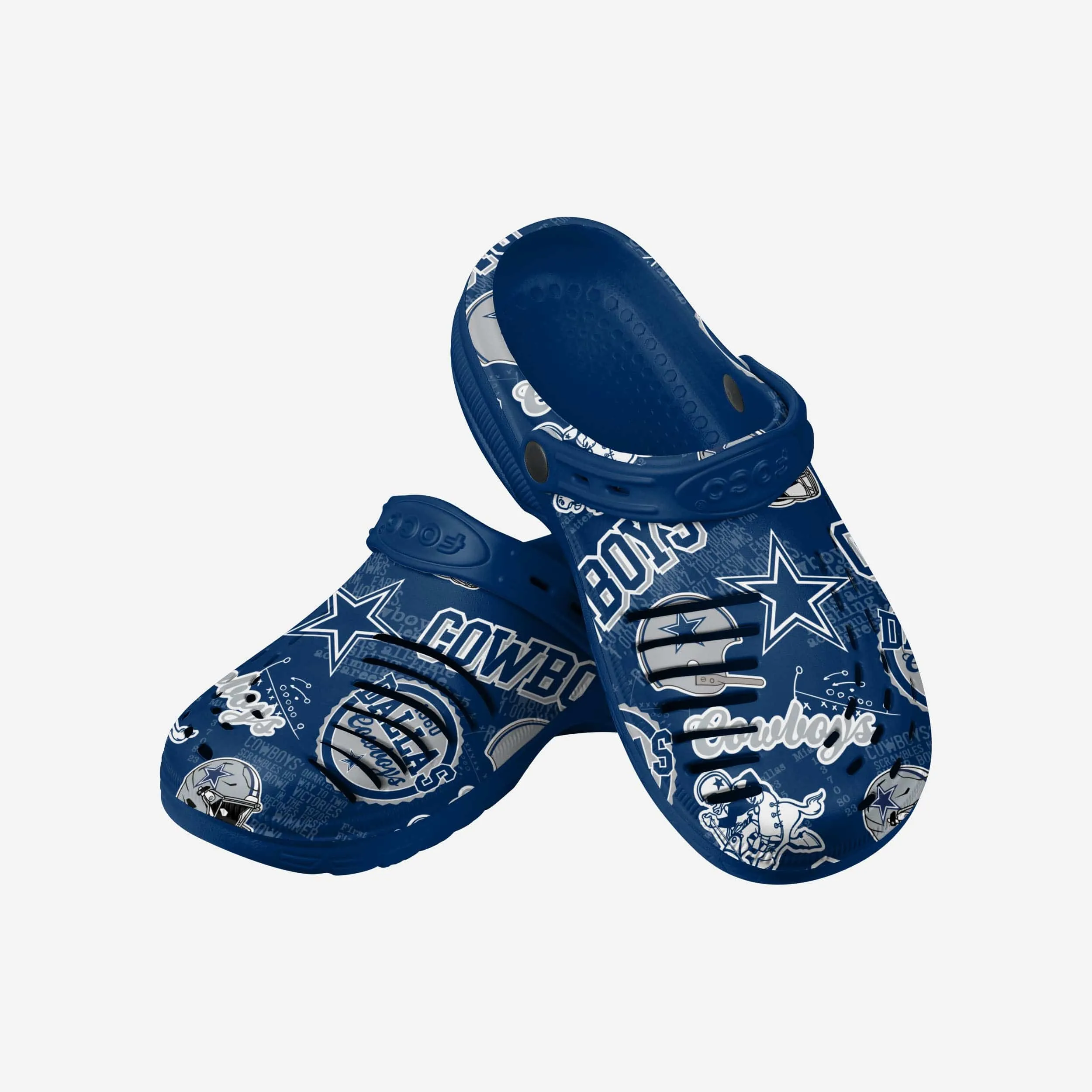 Dallas Cowboys Historic Print Clog With Strap
