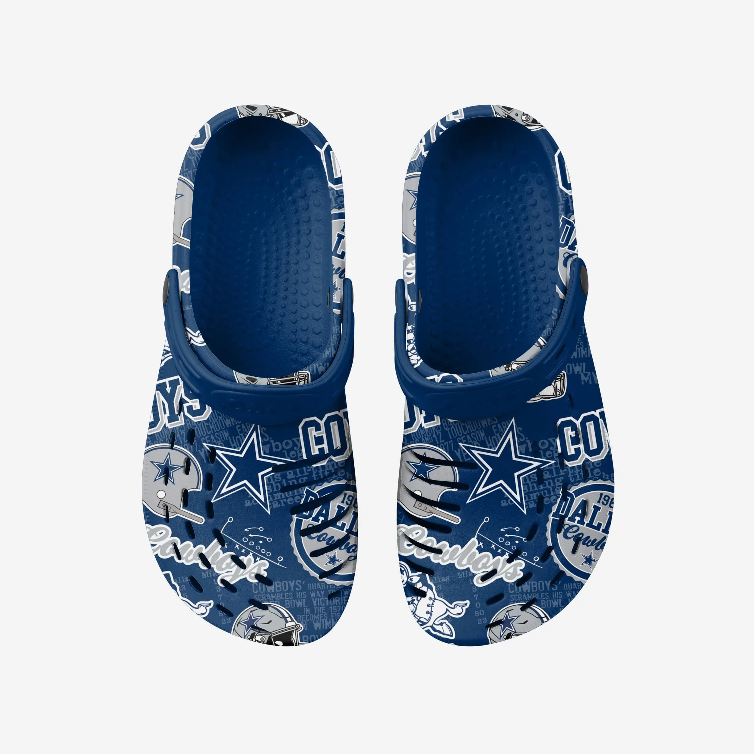 Dallas Cowboys Historic Print Clog With Strap