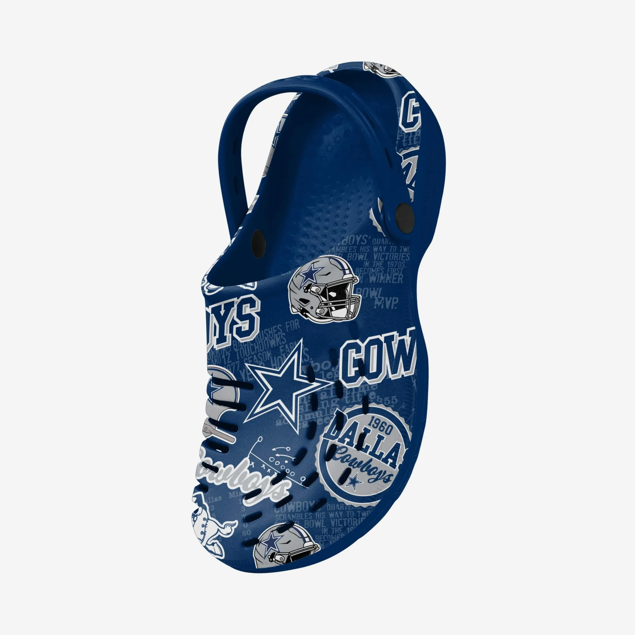 Dallas Cowboys Historic Print Clog With Strap