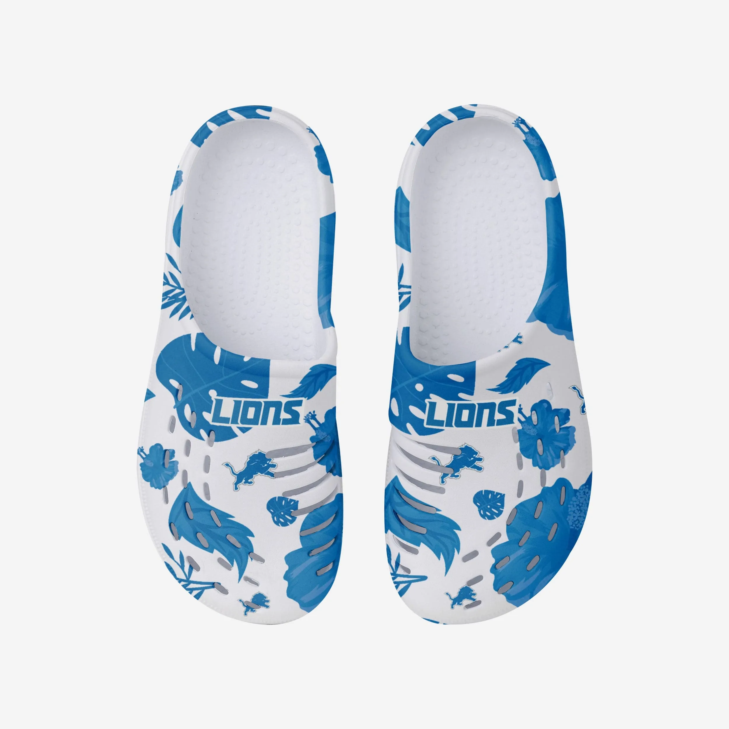Detroit Lions Womens Floral White Clog