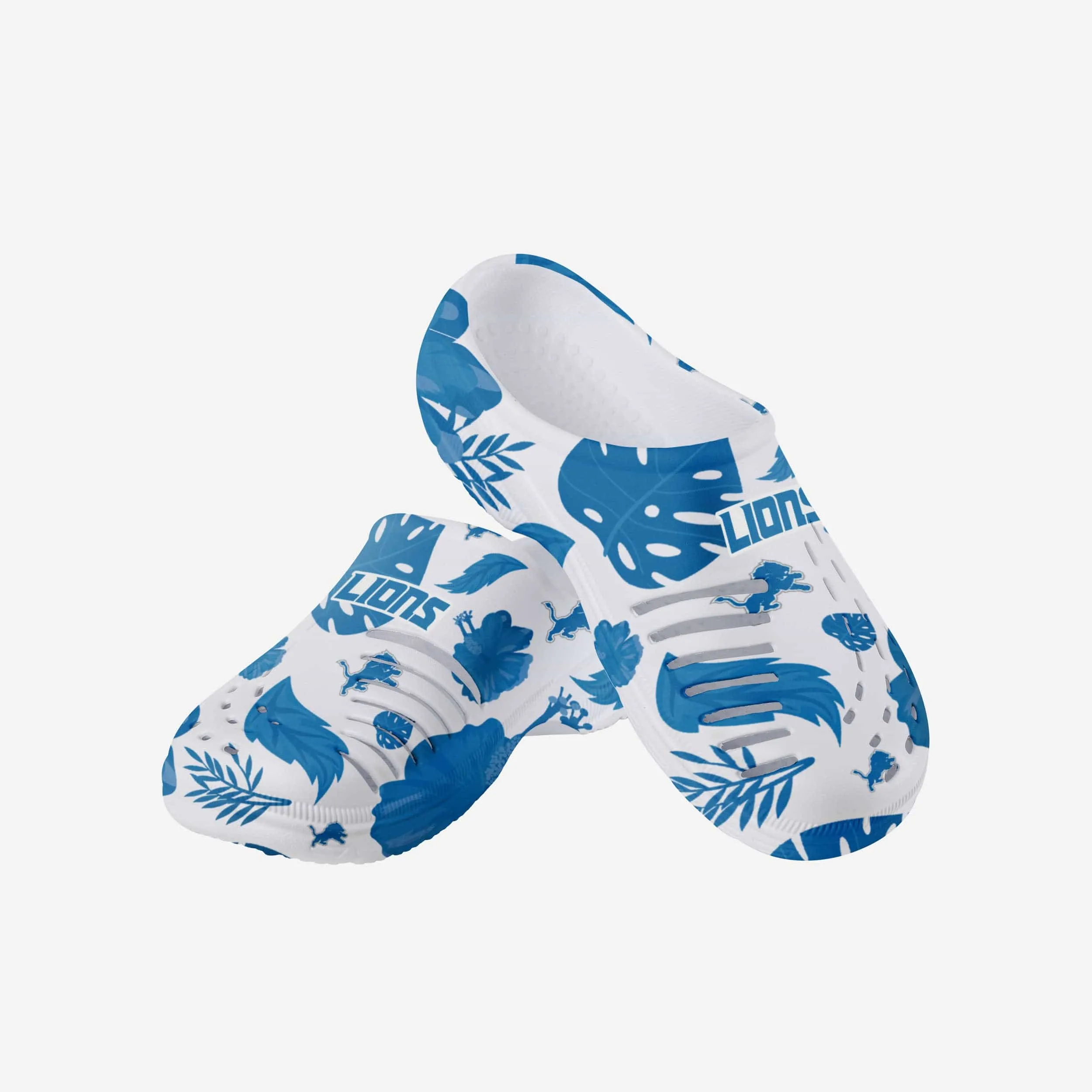 Detroit Lions Womens Floral White Clog