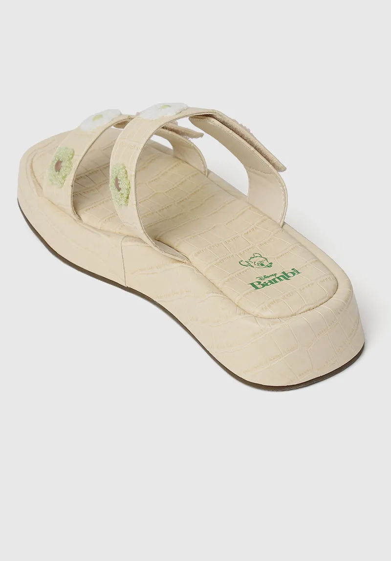 Disney Bambi Daisy Open Toe Sandals & Flip Flops (Blanched Almond)