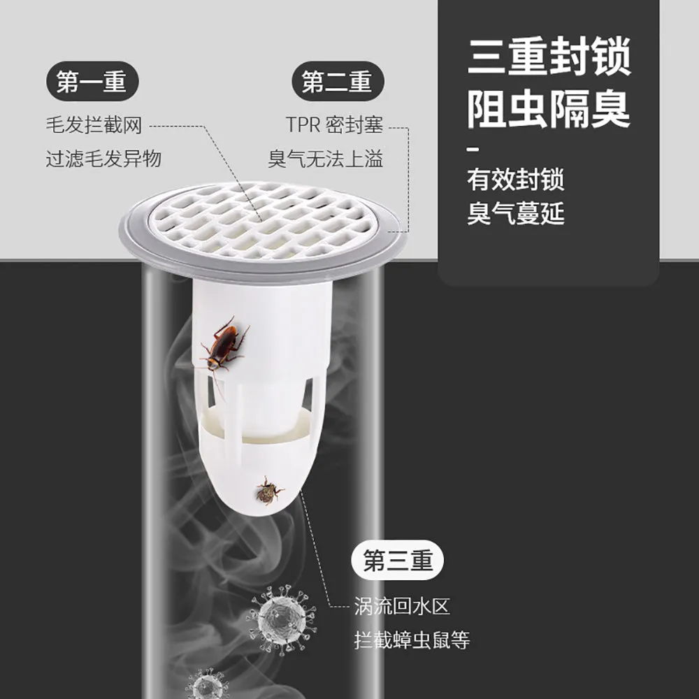 FaSoLa Odor-Proof Floor Drain - Grey