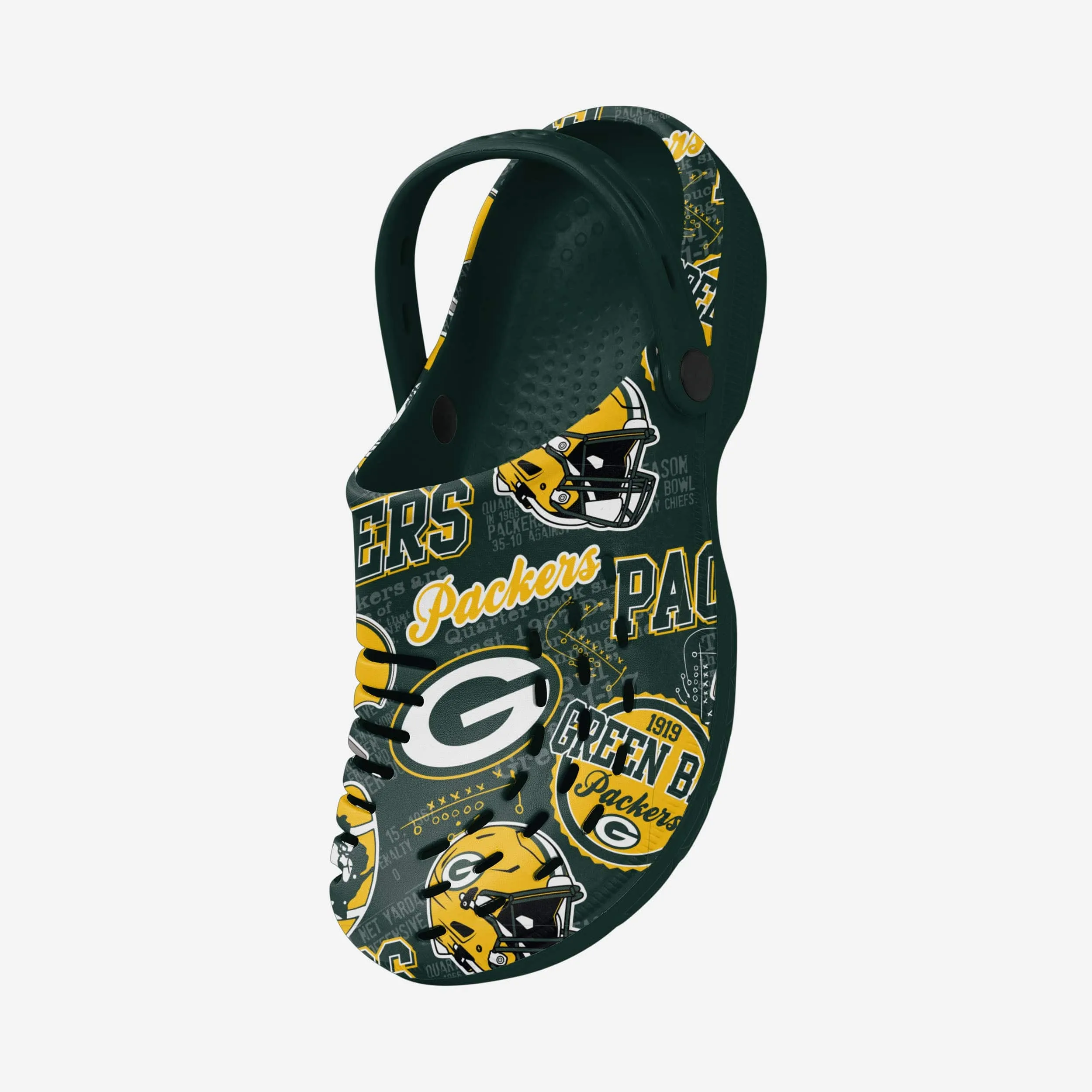 Green Bay Packers Historic Print Clog With Strap