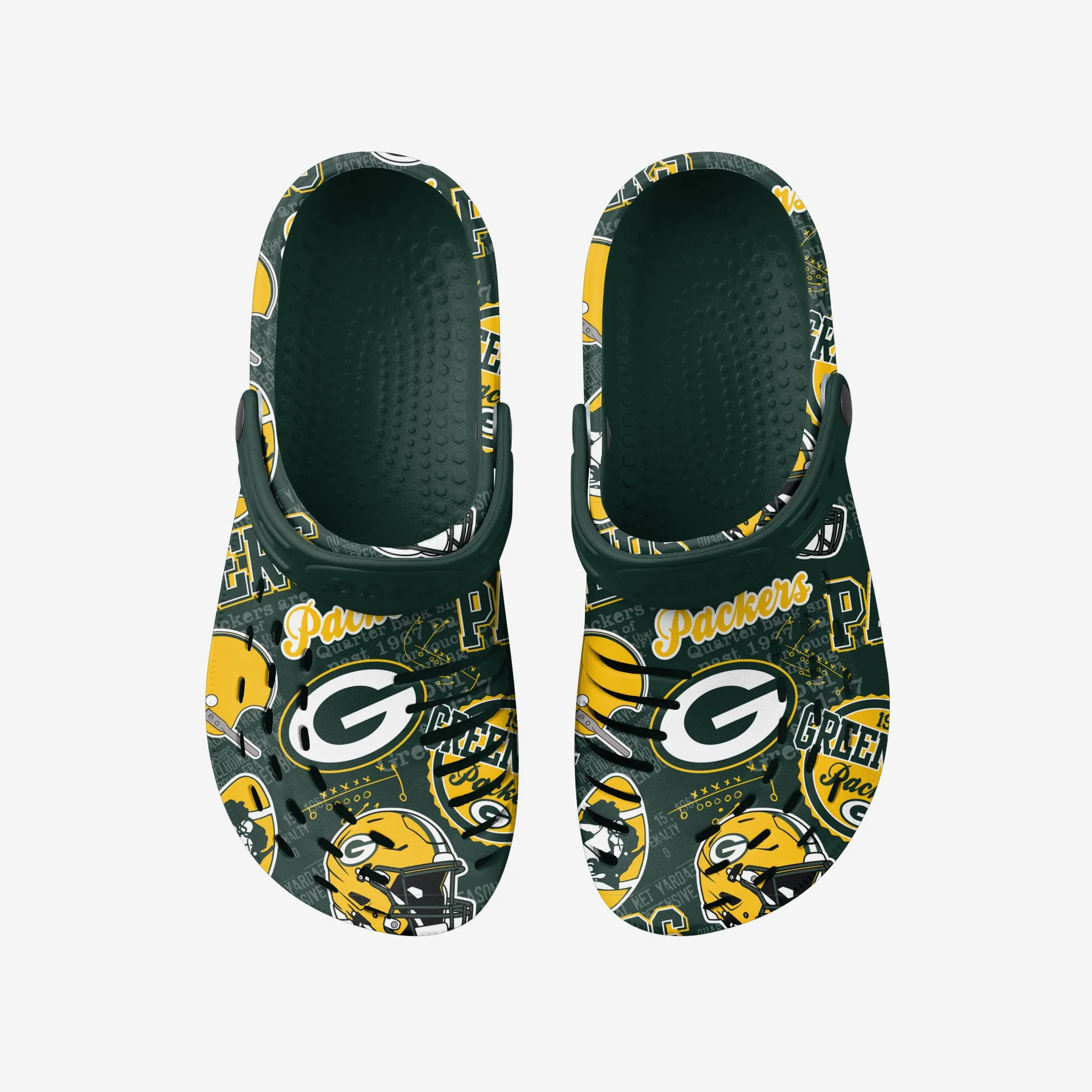 Green Bay Packers Historic Print Clog With Strap