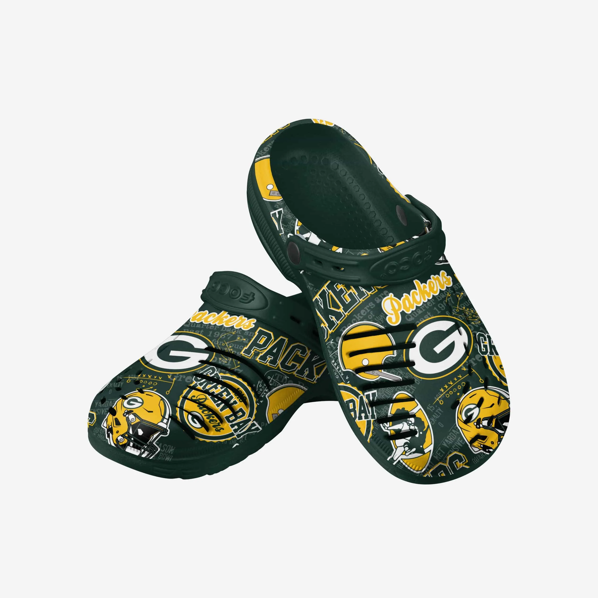 Green Bay Packers Historic Print Clog With Strap