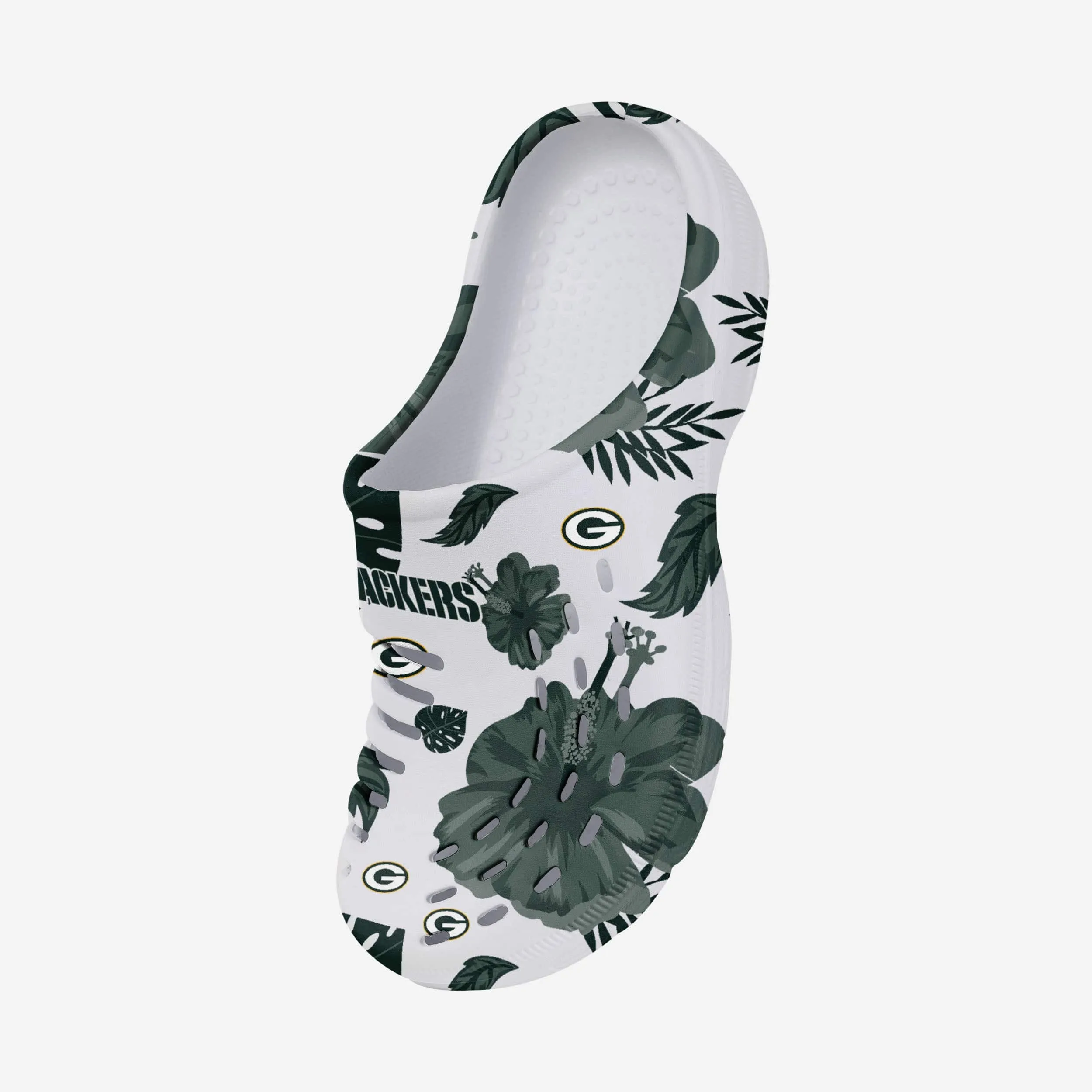 Green Bay Packers Womens Floral White Clog