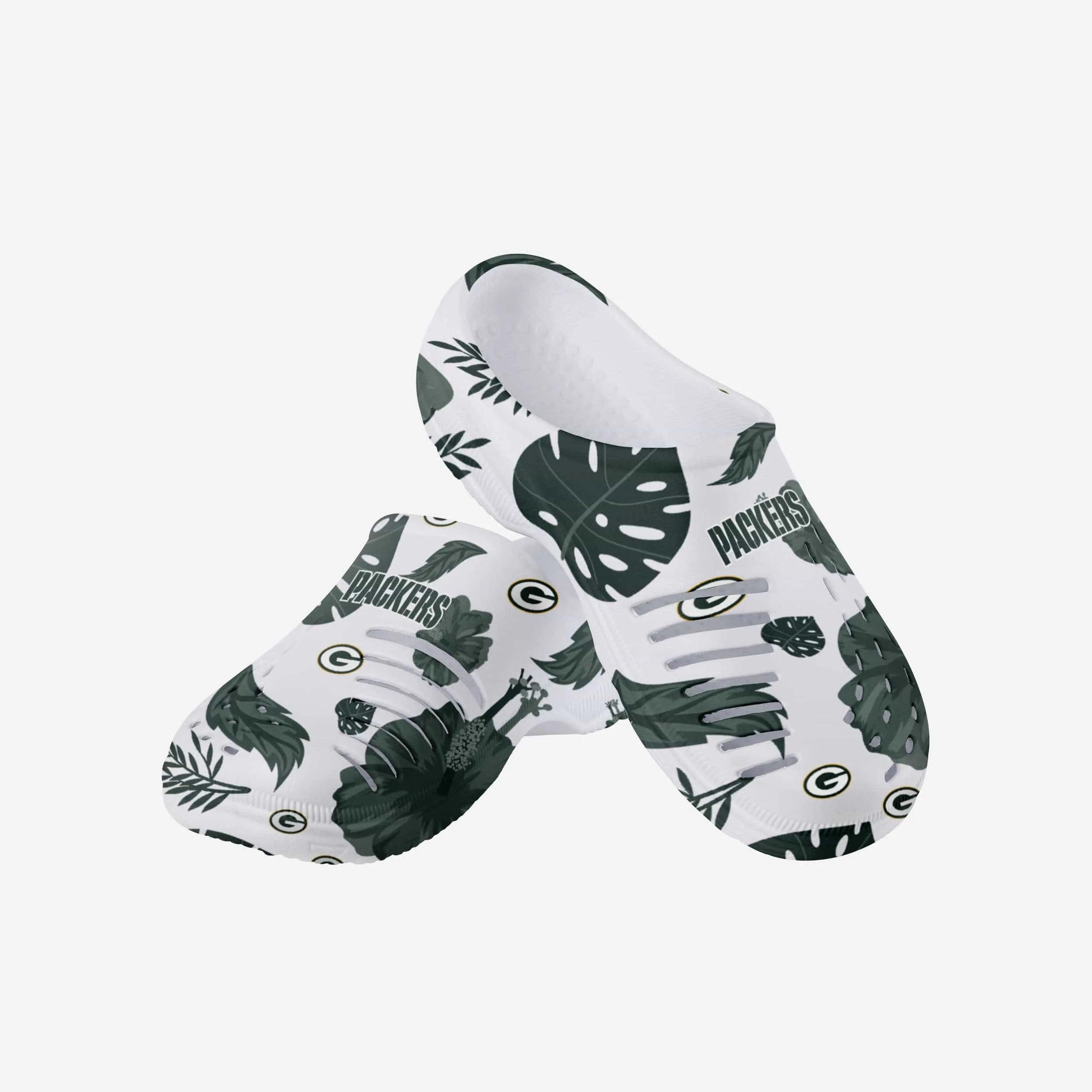 Green Bay Packers Womens Floral White Clog