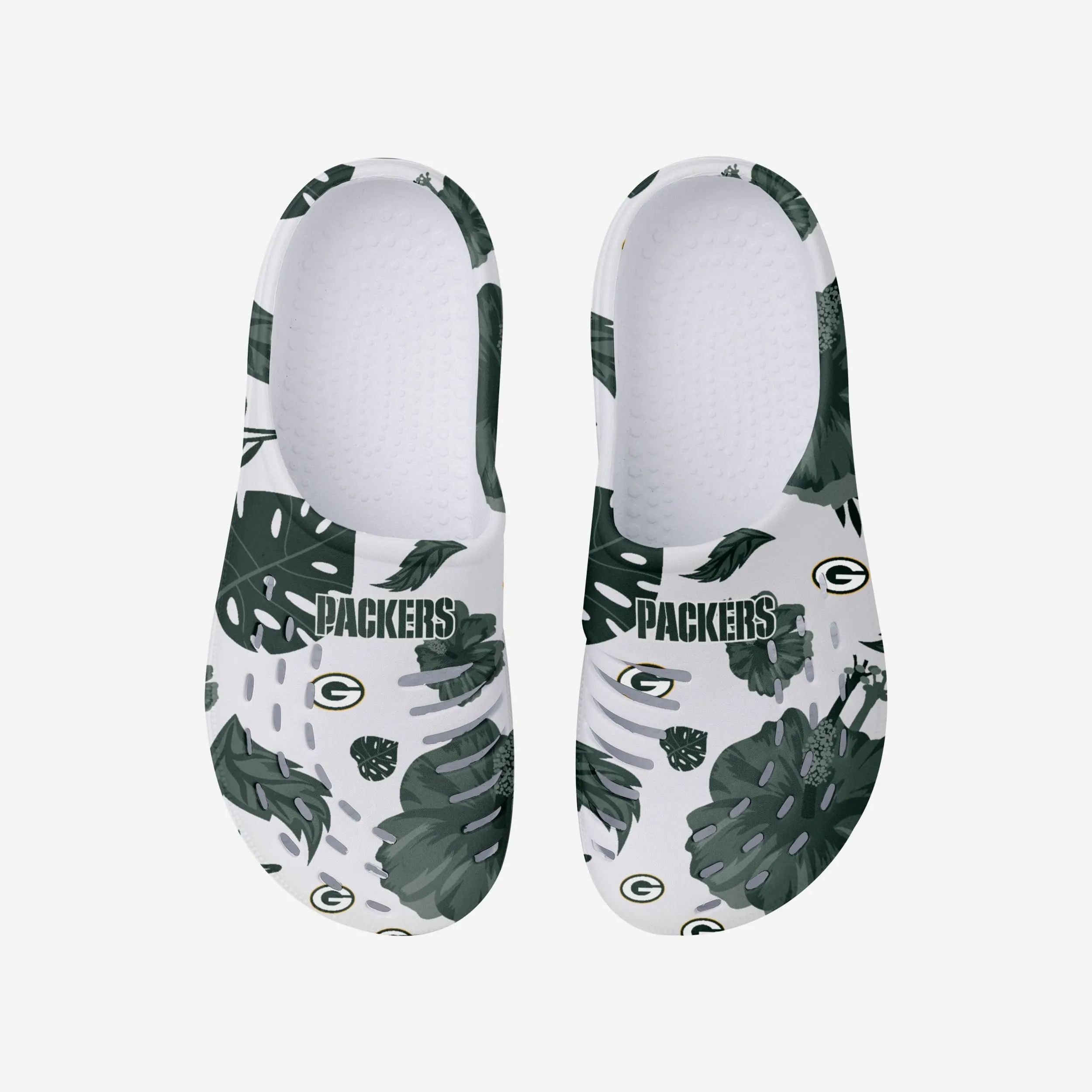 Green Bay Packers Womens Floral White Clog