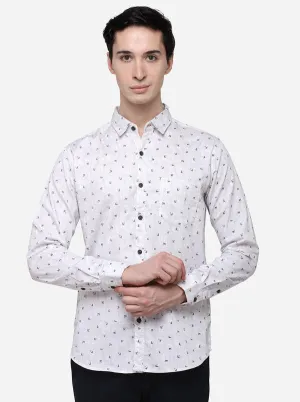Grey Slim Fit Printed Casual Shirt | Greenfibre