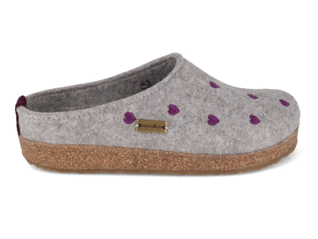 HAFLINGER Clog | Grizzly Cuoricino, Stone Gray