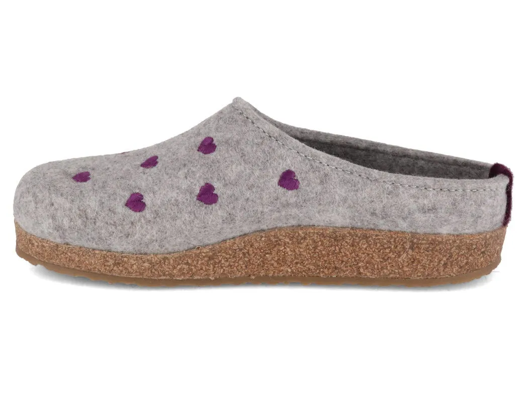 HAFLINGER Clog | Grizzly Cuoricino, Stone Gray