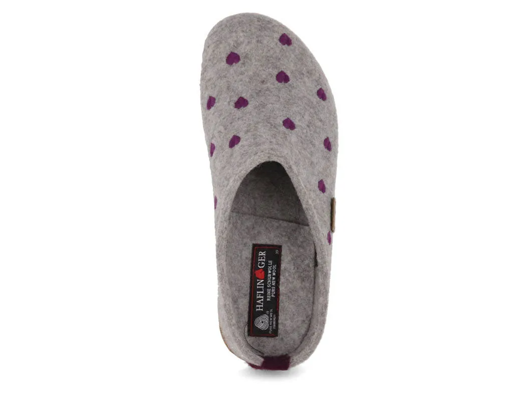 HAFLINGER Clog | Grizzly Cuoricino, Stone Gray