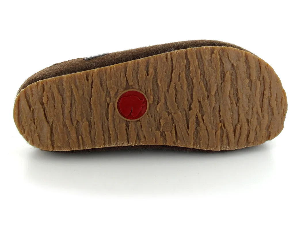 HAFLINGER GZ Wool Felt Clogs Grizzly Michel