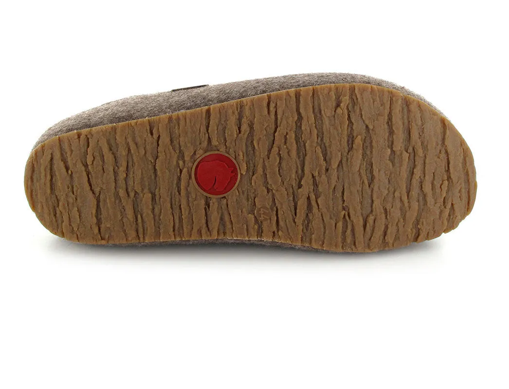 HAFLINGER GZ Wool Felt Clogs Grizzly Michel