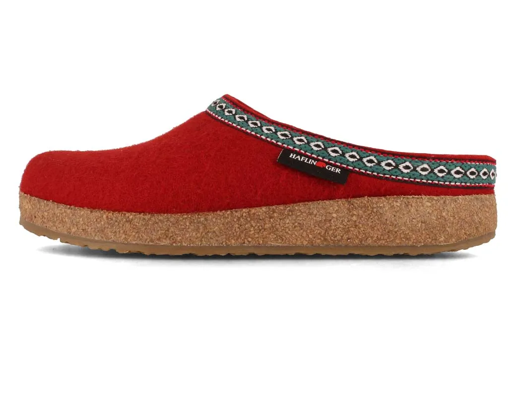 HAFLINGER Women Felt Clogs 'Grizzly Franzl', ruby
