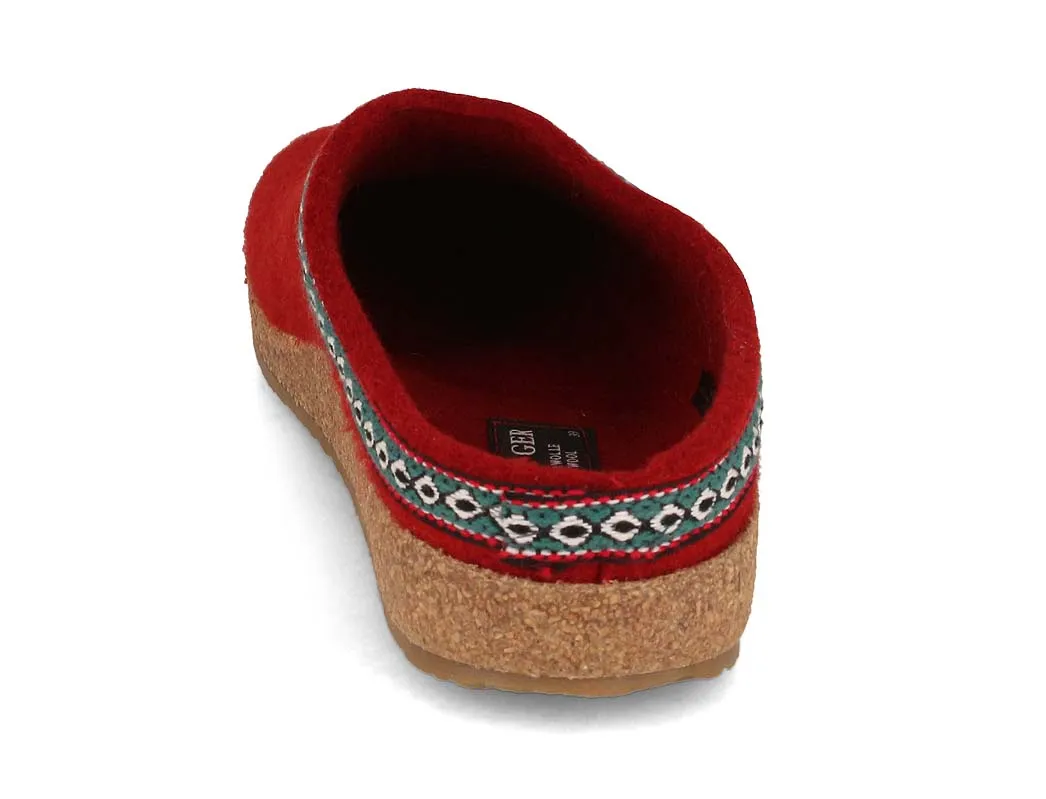 HAFLINGER Women Felt Clogs 'Grizzly Franzl', ruby