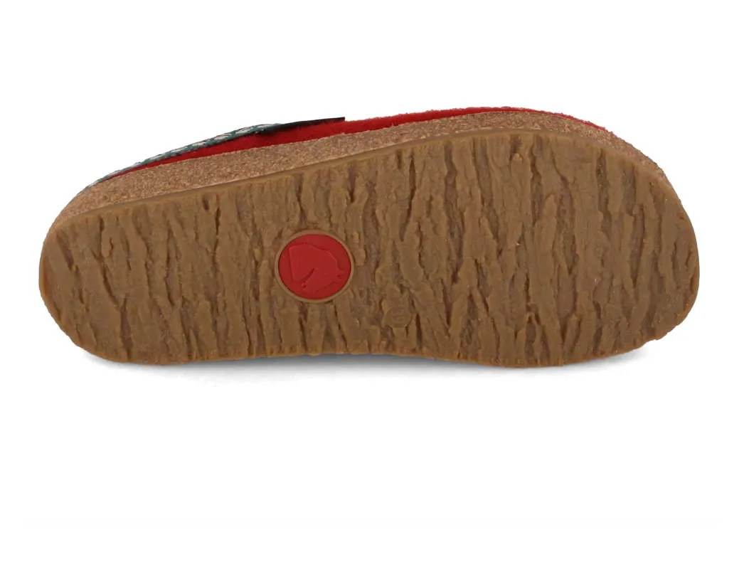 HAFLINGER Women Felt Clogs 'Grizzly Franzl', ruby