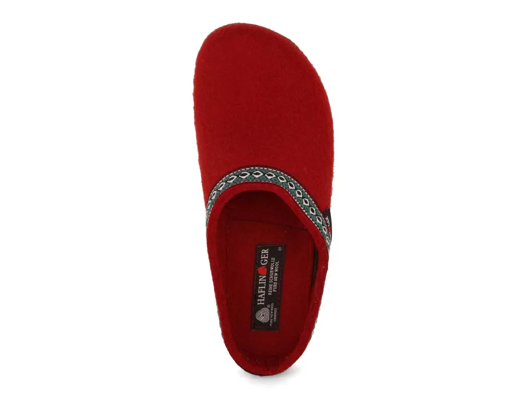 HAFLINGER Women Felt Clogs 'Grizzly Franzl', ruby