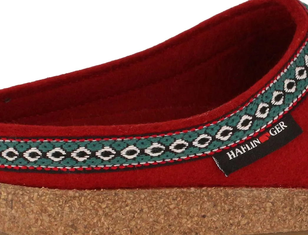 HAFLINGER Women Felt Clogs 'Grizzly Franzl', ruby