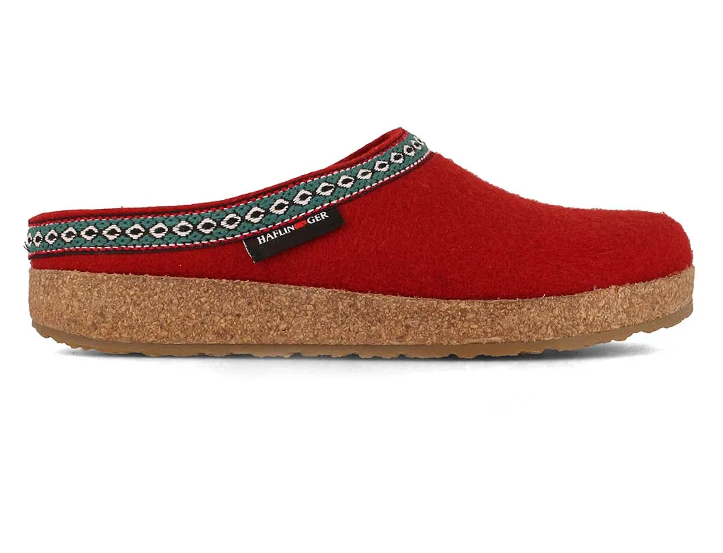 HAFLINGER Women Felt Clogs 'Grizzly Franzl', ruby