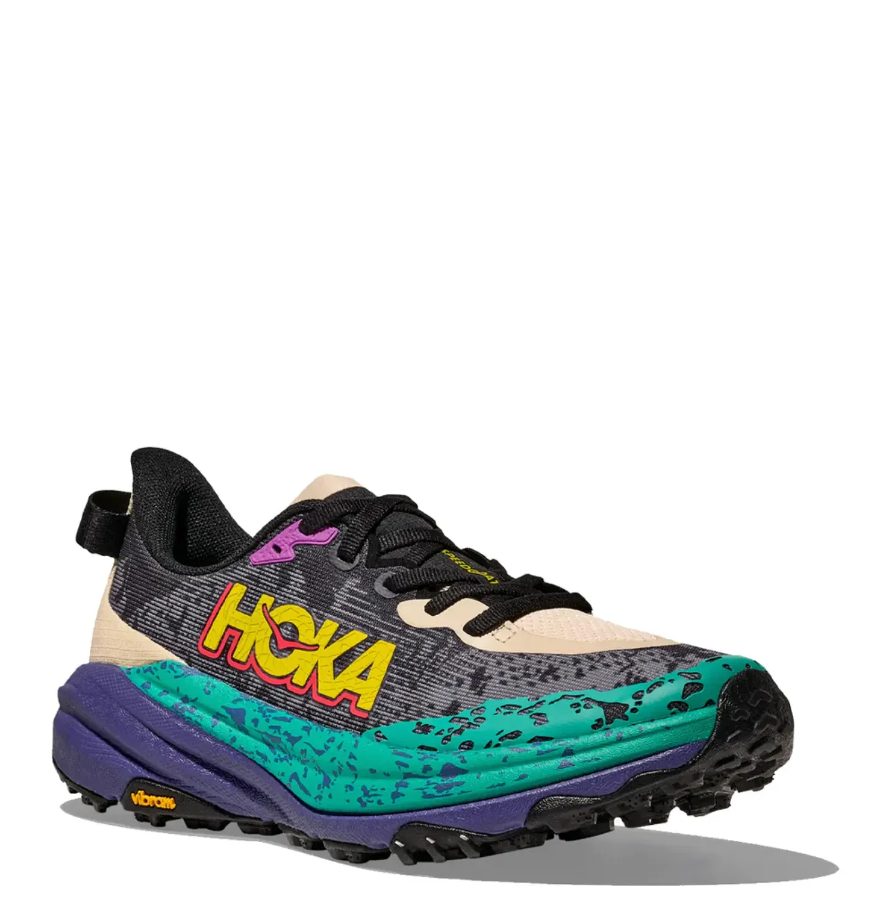 Hoka Men's Speedgoat 6 Trainer Oatmeal / Mountain Iris