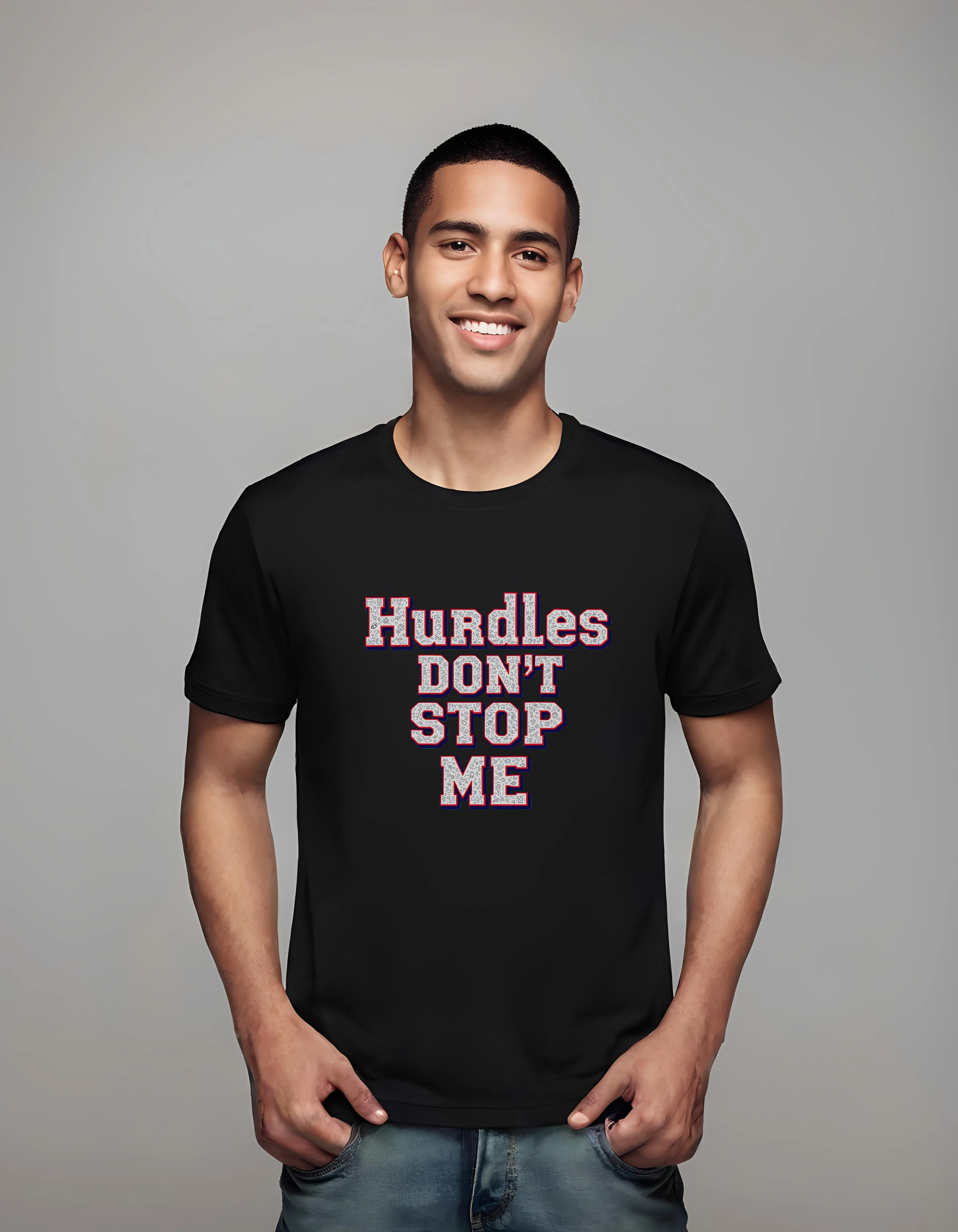 Hurdles Don't Stop Me Motivational Design | Classic T-Shirt (Unisex)