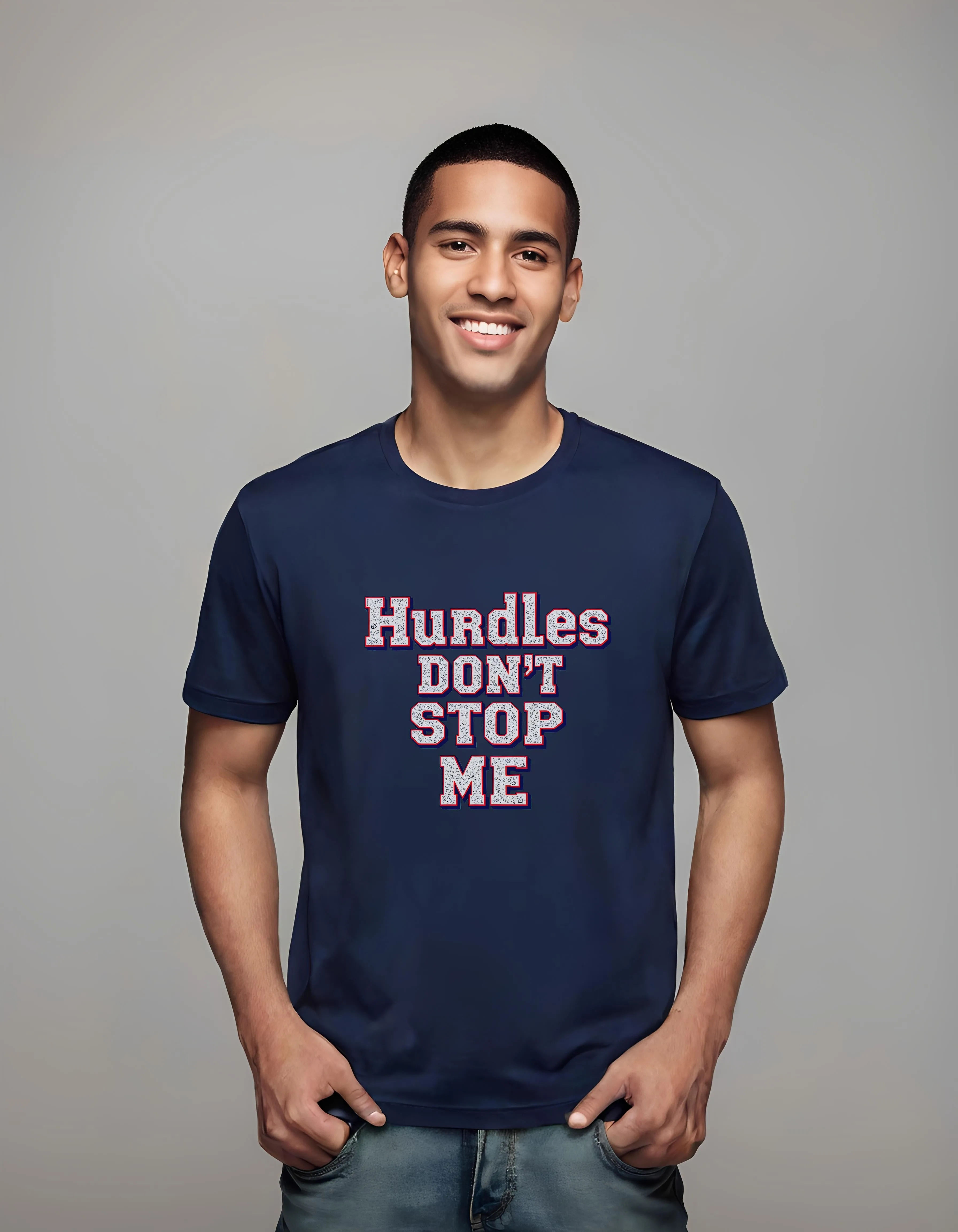 Hurdles Don't Stop Me Motivational Design | Classic T-Shirt (Unisex)